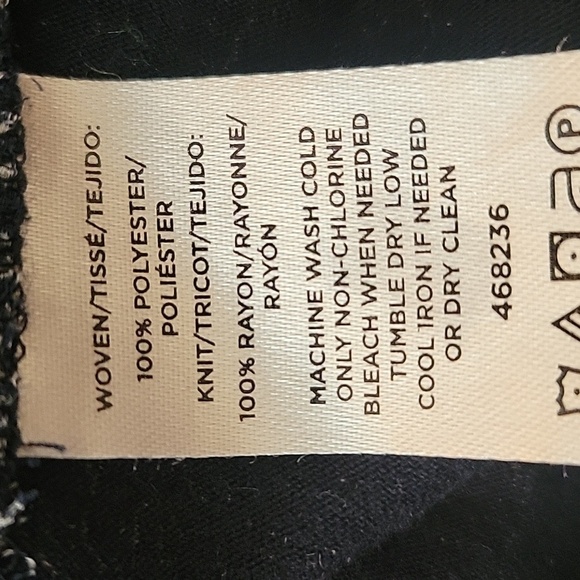 LOFT Womans Black & White Blouse with Flutter Sleeves, Size: XL - Picture 10 of 10